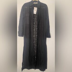 NWT Zara black lace tunic/dress/ cardigan size XS